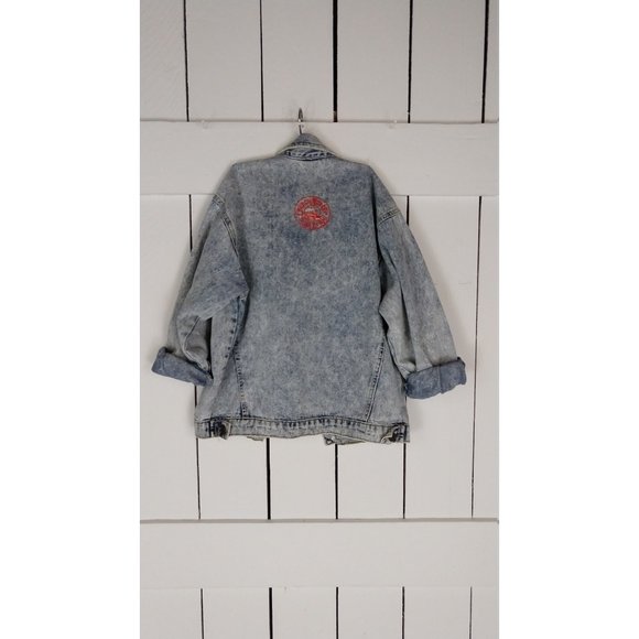 Vintage kids childrens acid wash cotton jean denim jacket large - Picture 3 of 3
